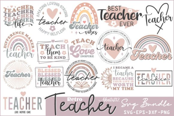 Download Retro Teacher SVG Bundle. - Retro Collection