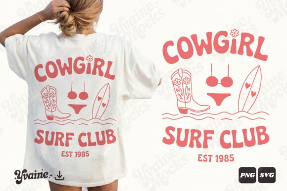 Download Retro Summer Cowgirl Surf Club PNG SVG - Retro Collection