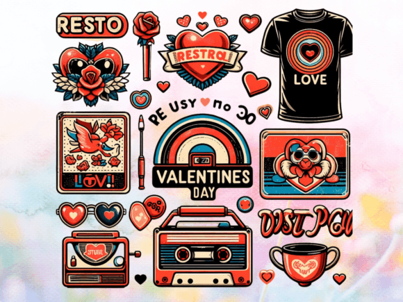 Download Retro Valentine’s Day Bundle - Retro Collection
