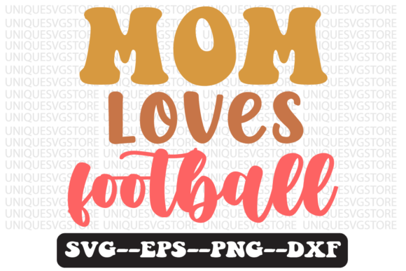 Download Mom Loves Football Retro Svg Design - Retro Collection