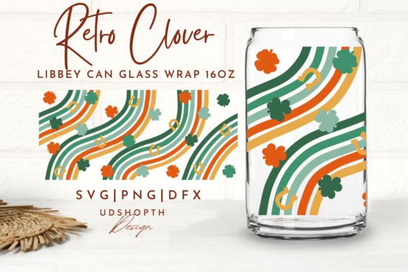 Download Retro St Patrick's Rainbow Can Glass SVG - Retro Collection