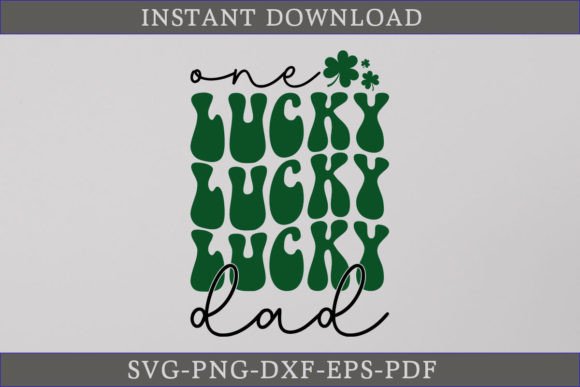 Download One Lucky Dad Retro Gift Shirt SVG File - Retro Collection