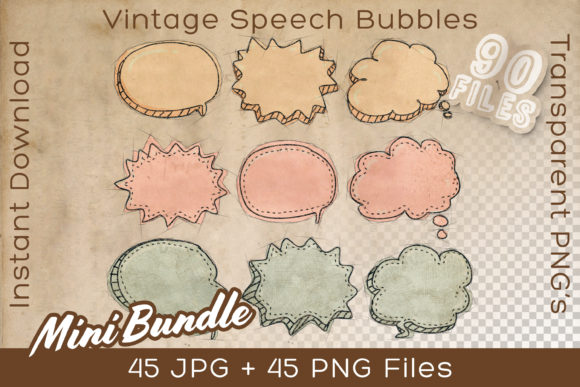 Download Speech Bubble Bundle Vintage Art Drawing - Vintage art Collection