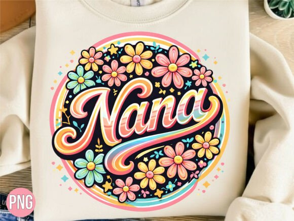 Download Nana Floral Circle Retro Summer Shirt - Retro Collection
