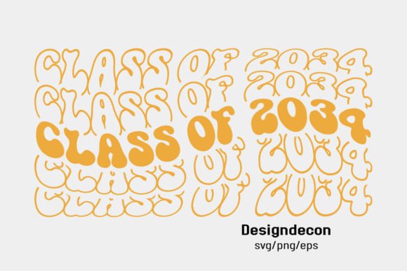 Download Class of 2034 Retro Wavy Mirrored Svg - Retro Collection