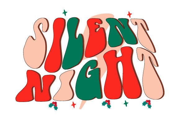 Download Silent Night Retro Wavy Text SVG - Retro Collection