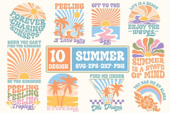 Download Boho Retro Summer SVG Bundle,Beach SVG - Retro Collection