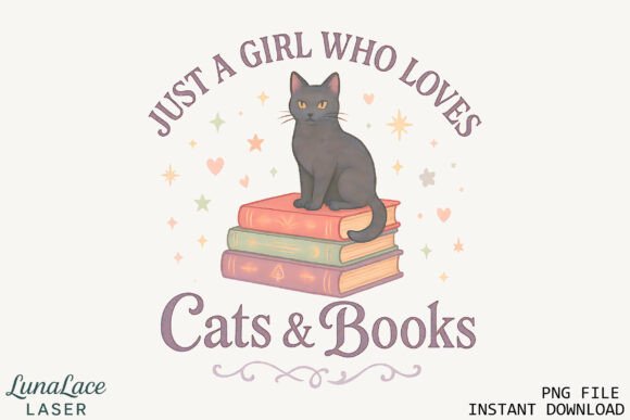 Download Cat Lover Book PNG Instant Download - Png instant download Collection