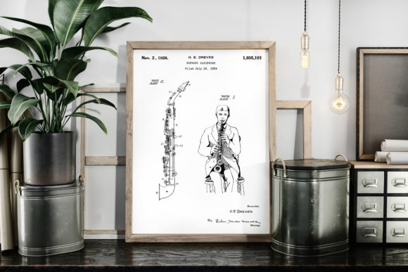 Download Soprano Saxophone 1926 Patent Art Poster - Premium Resources