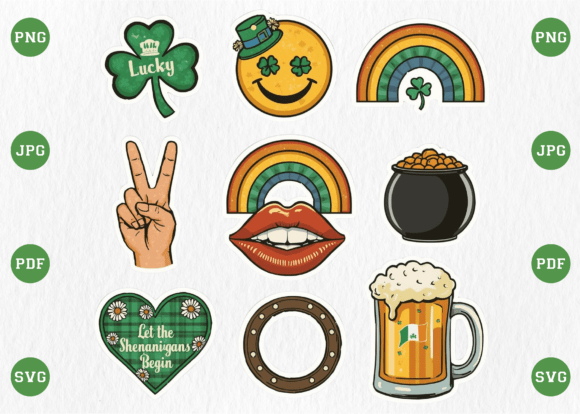 Download Retro St. Patrick’s Day Lucky Vibes PNG - Retro Collection