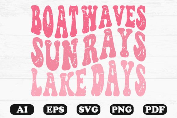 Download Boat Waves Sun Rays Lake Days Retro Wavy - Retro Collection