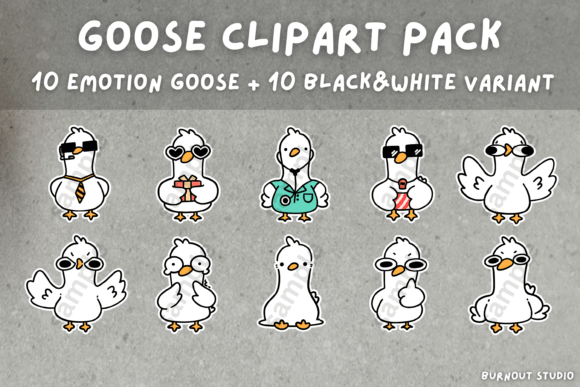 Download Goose Clipart Pack PNG Instant Download - Png instant download Collection