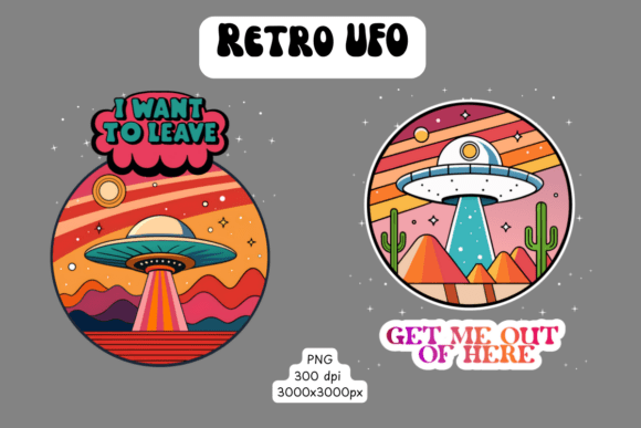 Download Retro UFO Alien Abduction PNGs - Retro Collection