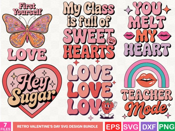 Download Retro Valentine’s Day SVG Design Bundle - Retro Collection
